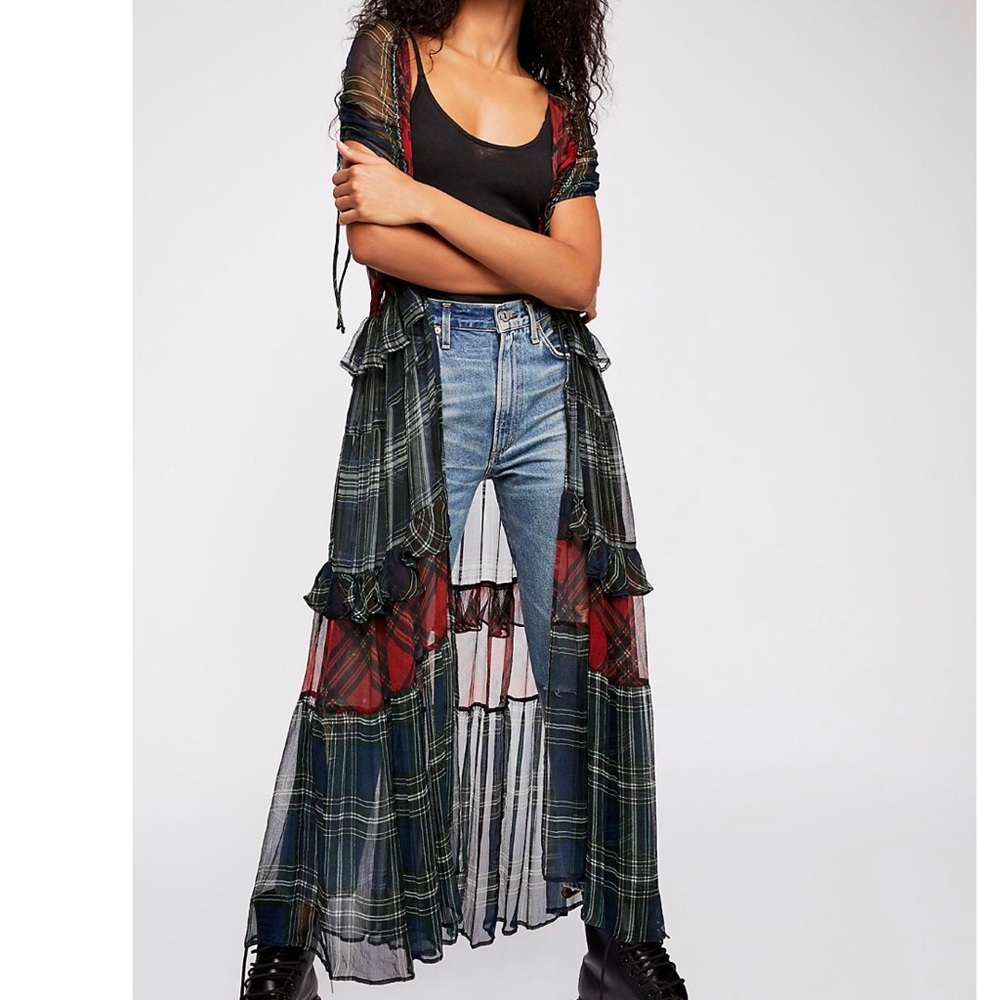 NFCxFree People plaid kimono